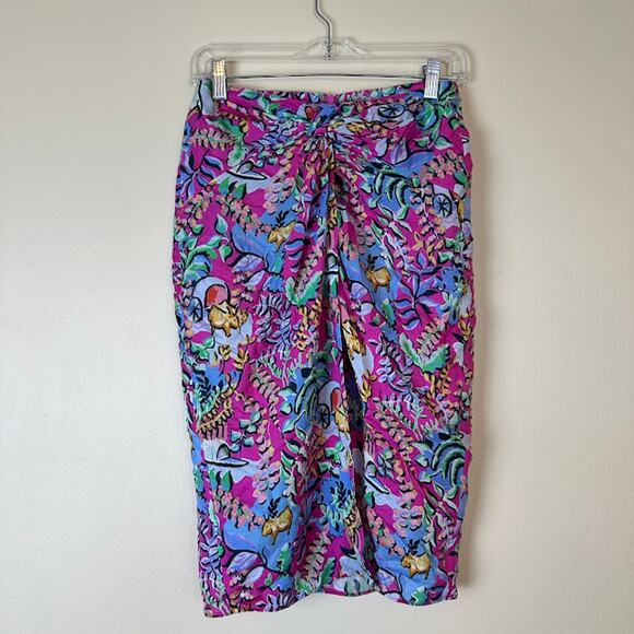 J.‎ McLaughlin Blakely Rose Freshfield Twist Knot Pencil Skirt Floral Size 0 NWT - Picture 3 of 9